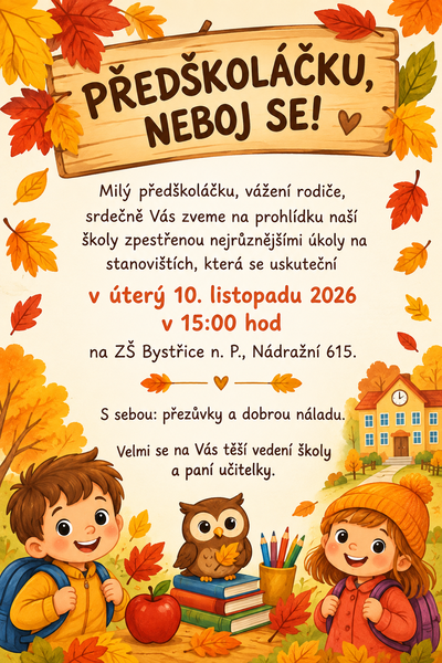 Pozvánka Předškoláček stanoviště